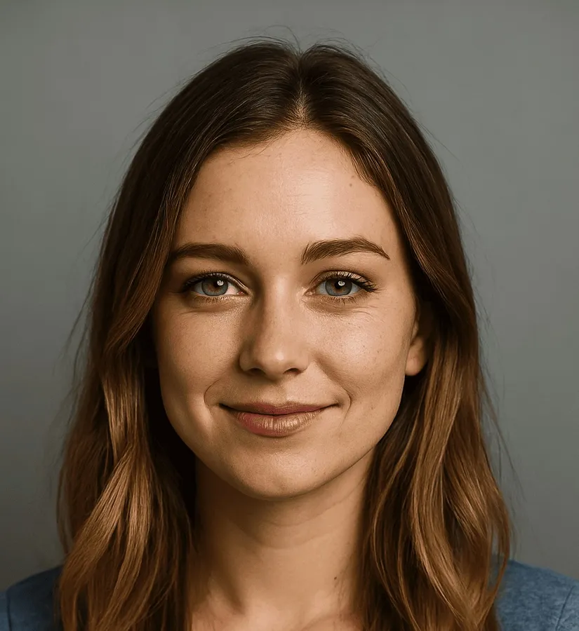 Studio portrait after watermark removal